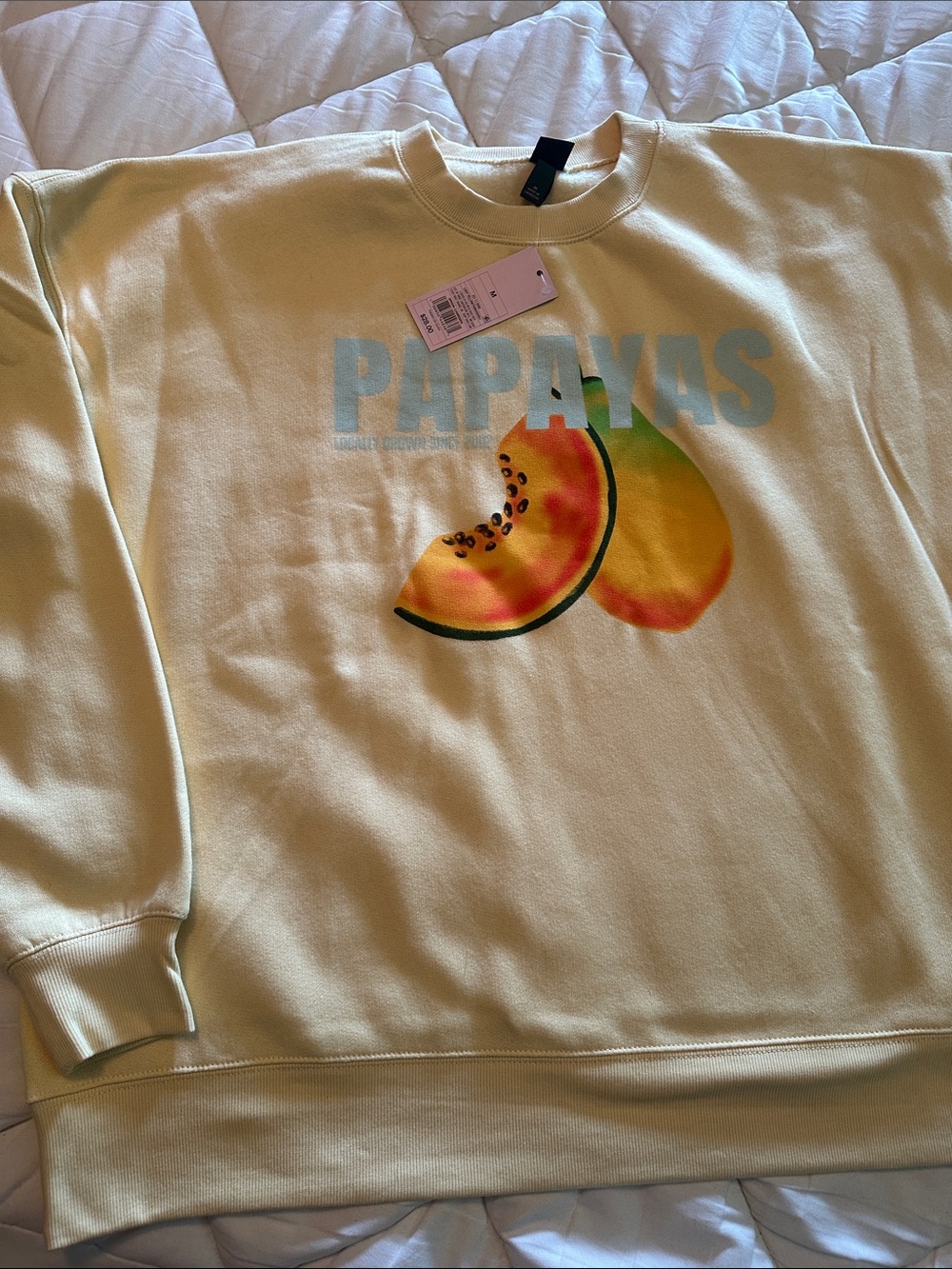wild fable Pale Yellow Papaya Graphic Crewneck Sweatshirt